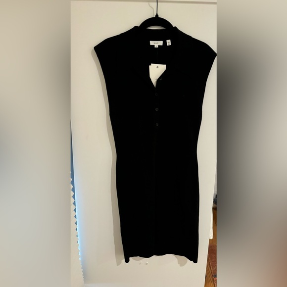 A.L.C. Taylor II Knit Collared Mini Dress in Black Size Medium - Picture 4 of 11